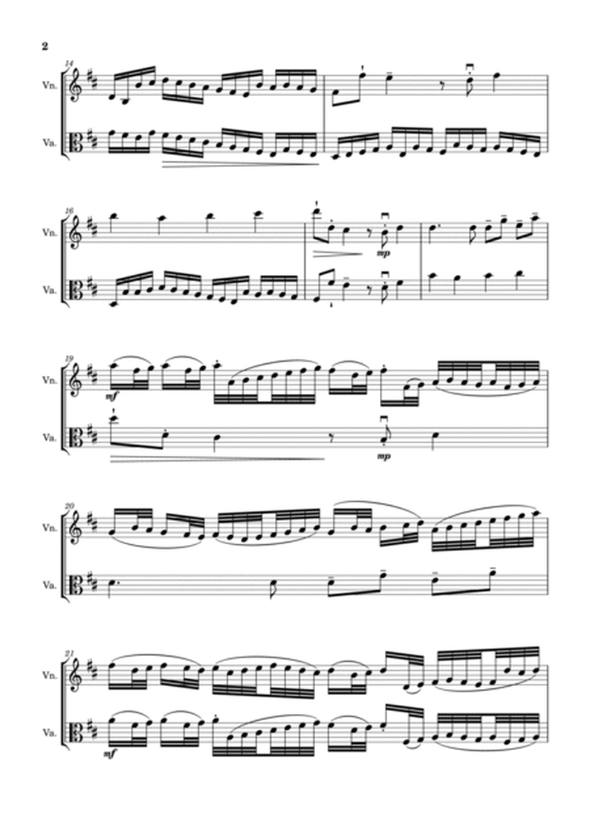 Johann Pachelbel - Canon in D Major, P.37; T.337. Arrangement for Violin and Viola. Score and Parts. image number null