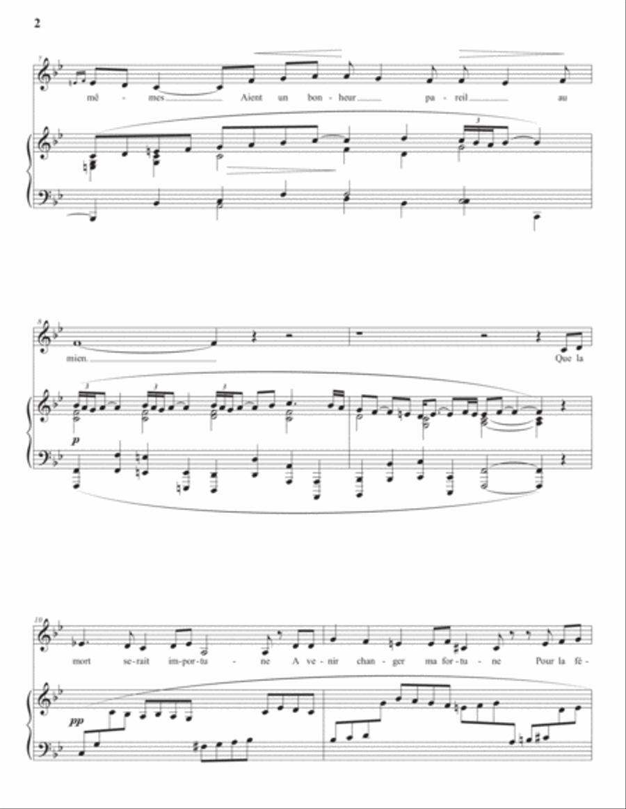 HAHN: À Chloris (transposed to B-flat major) Voice scores gallery preview page 3