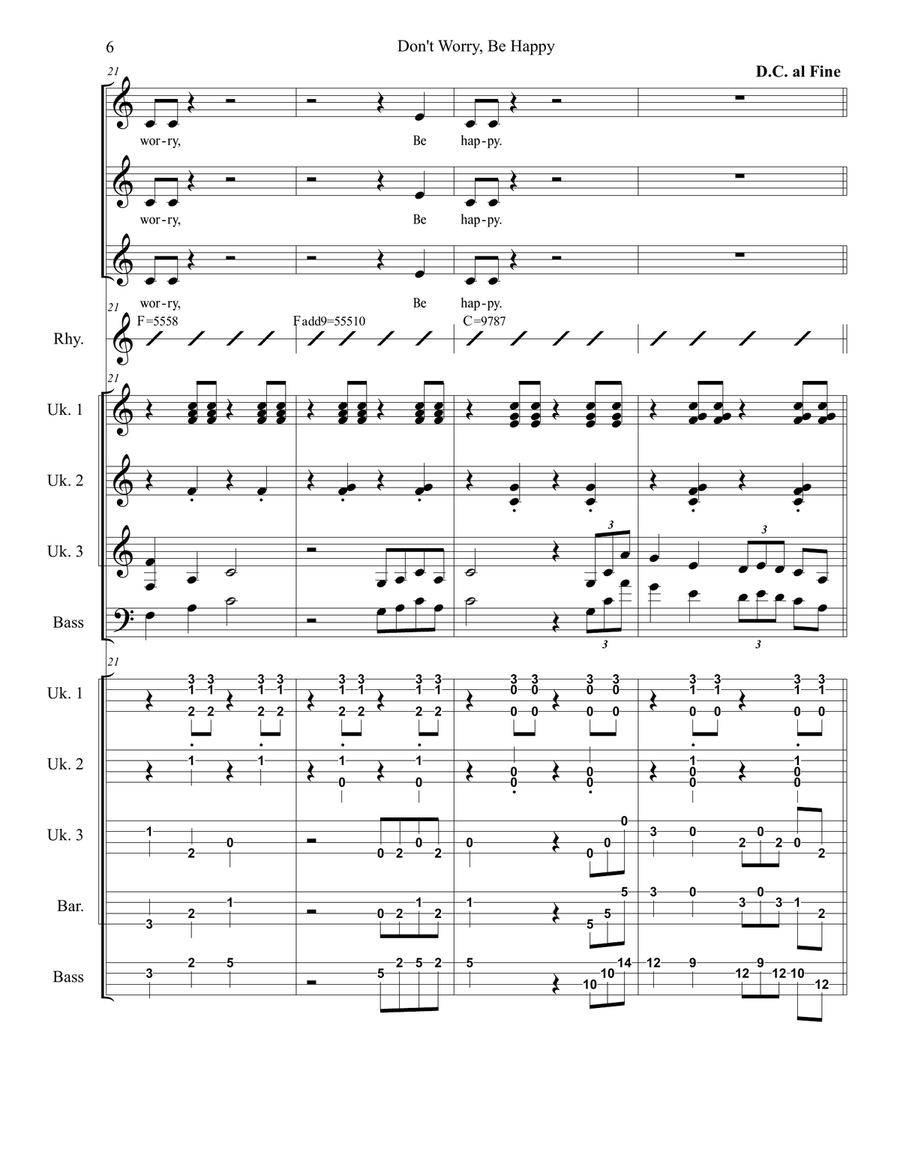 Don't Worry, Be Happy Small Ensemble scores gallery preview page 6