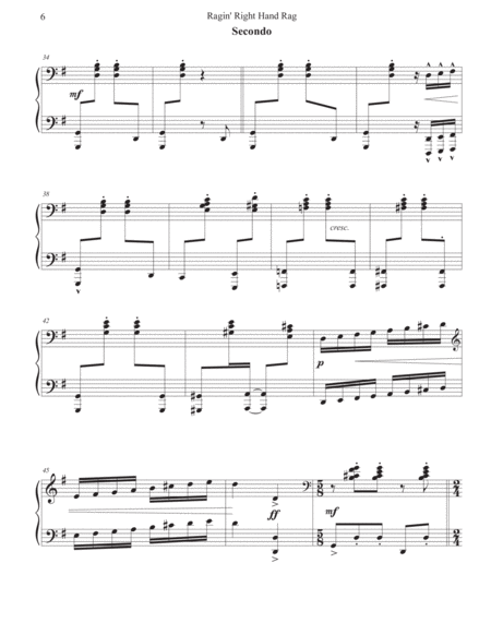 Ragin' Right Hand Rag (Piano Duet - 1 Piano 4 Hands) image number null