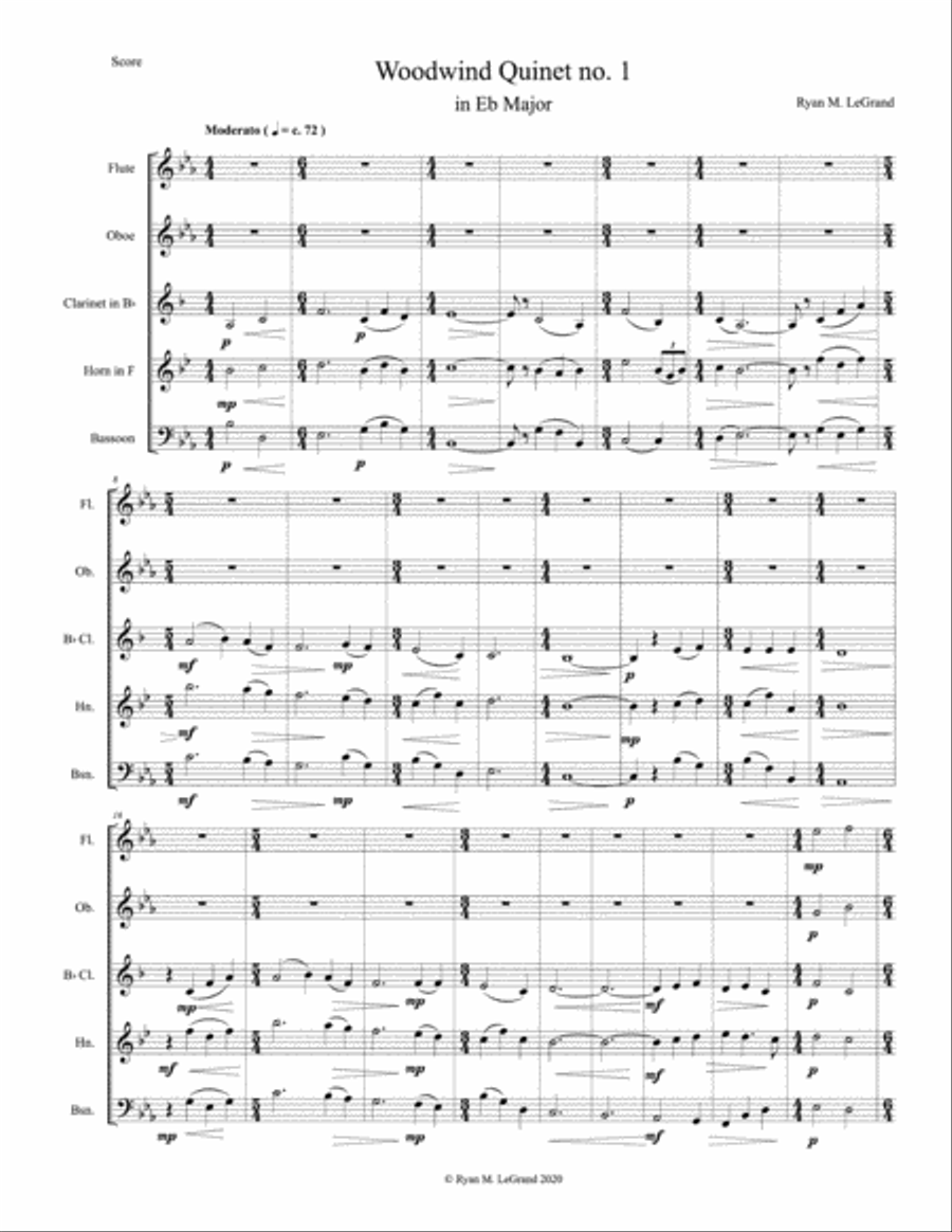 Woodwind Quintet no. 1 in Eb Major - LeGrand
