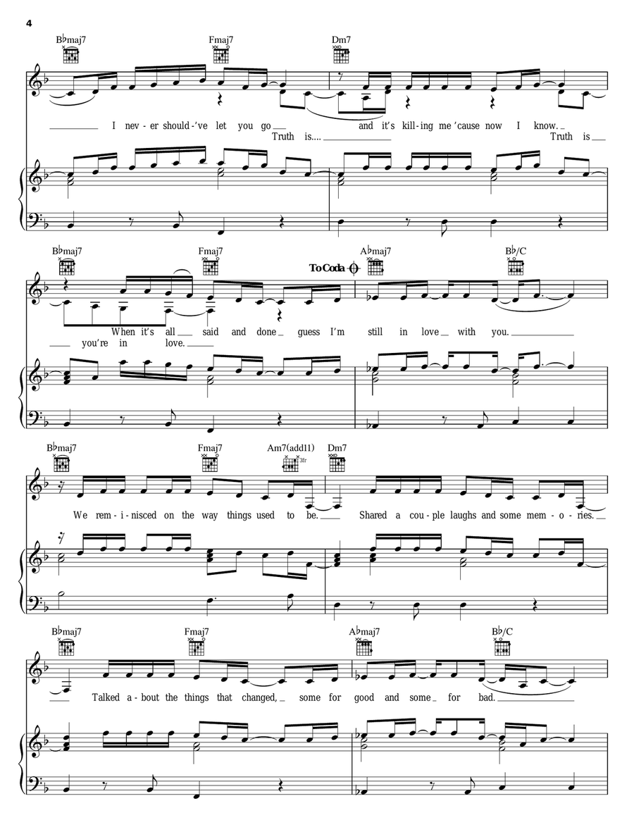 Truth Is Truth Is Piano, Vocal, Guitar scores gallery preview page 4