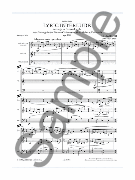 Lyric Interlude- A Study In Pastoral Style Op.110