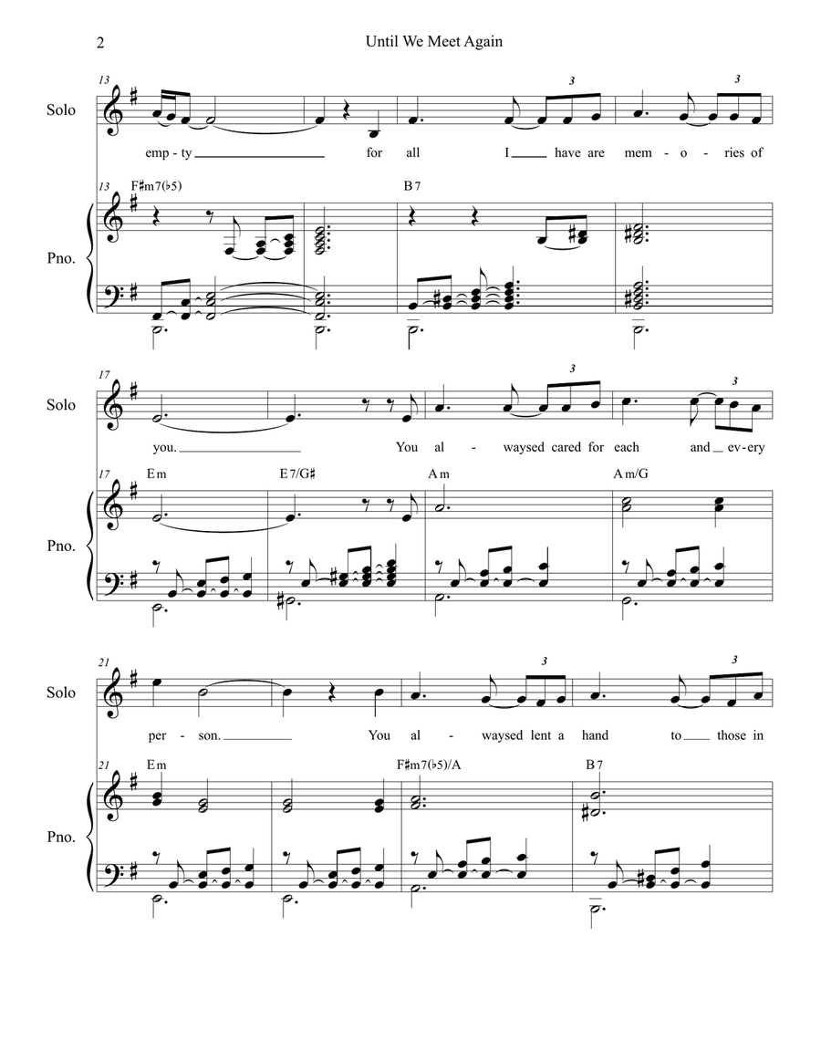 Until We Meet Again (Funeral Version) Piano, Vocal scores gallery preview page 3