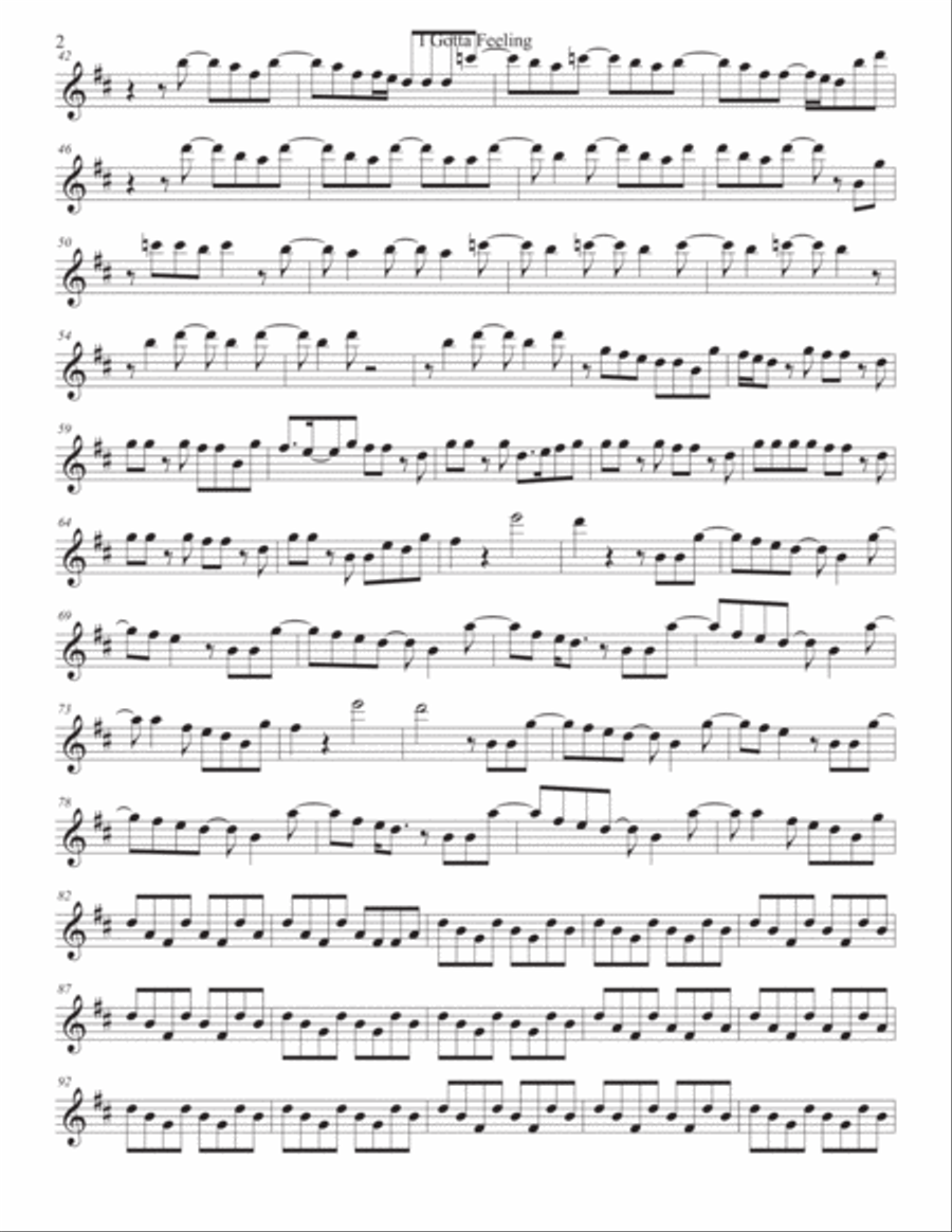 I Gotta Feeling I Gotta Feeling Alto Saxophone scores gallery preview page 2