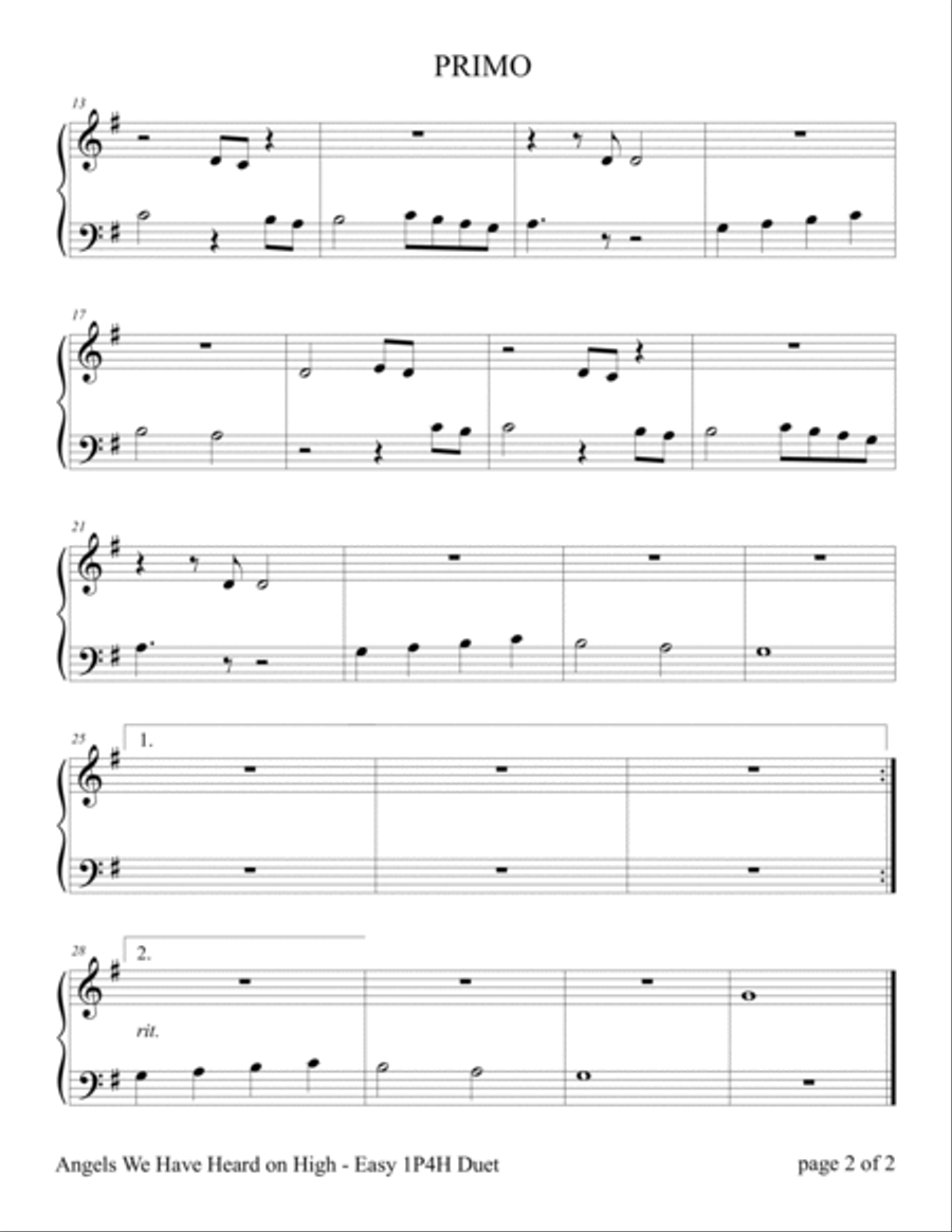 Christmas Duets (A Collection of 10 Easy Piano Duets for 1 Piano, 4 Hands)