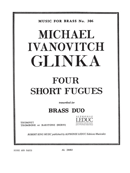 Glinka King 4 Short Fugues Mfb306 Trumpet Trombone Horn Book