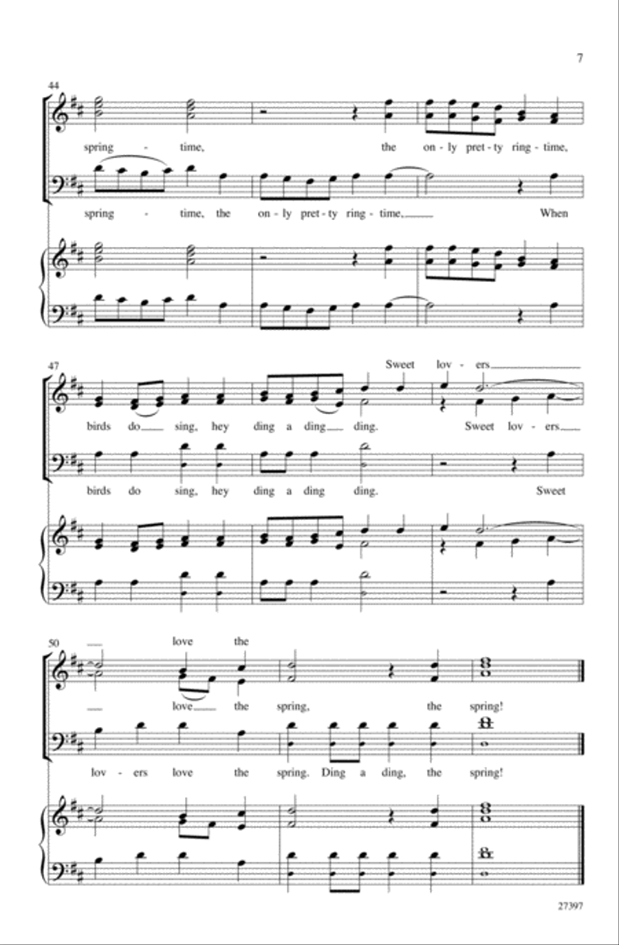Three Shakespeare Settings 3-Part scores gallery preview page 6