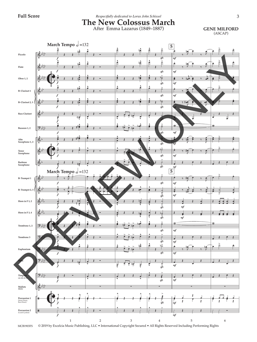 The New Colossus March Concert Band scores gallery preview page 4