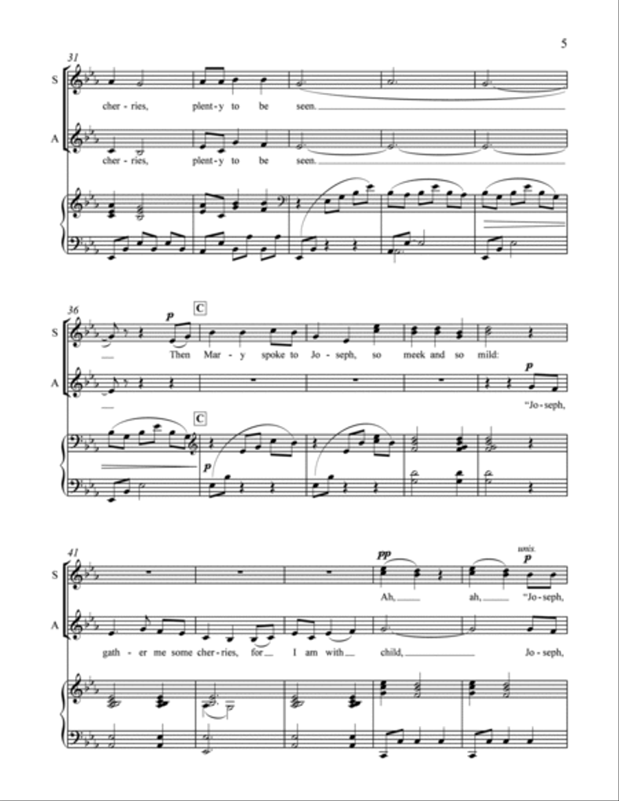 Appalachian Carols: 2. The Cherry Tree Carol SSAA scores gallery preview page 4