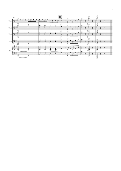 Eine Kleine Nachtmusik (1st movement) for Cello Quartet image number null