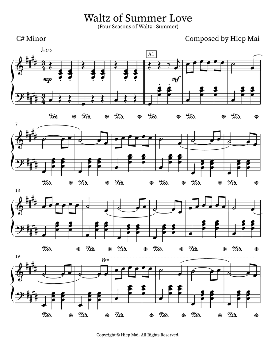 Waltz of Summer Love Waltz of Summer Love Piano scores gallery preview page 1