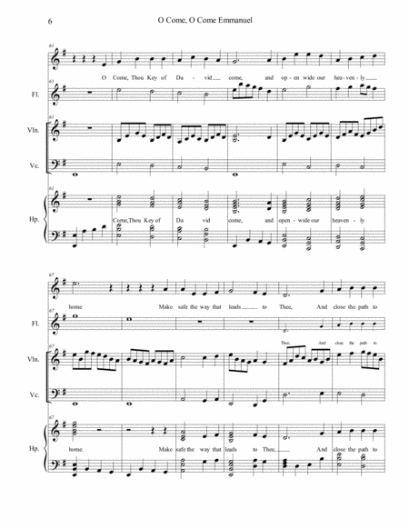 O Come, O Come Emmanuel - Chamber Ensemble with Harp, Flute, Violin, Cello, Solo Voice image number null