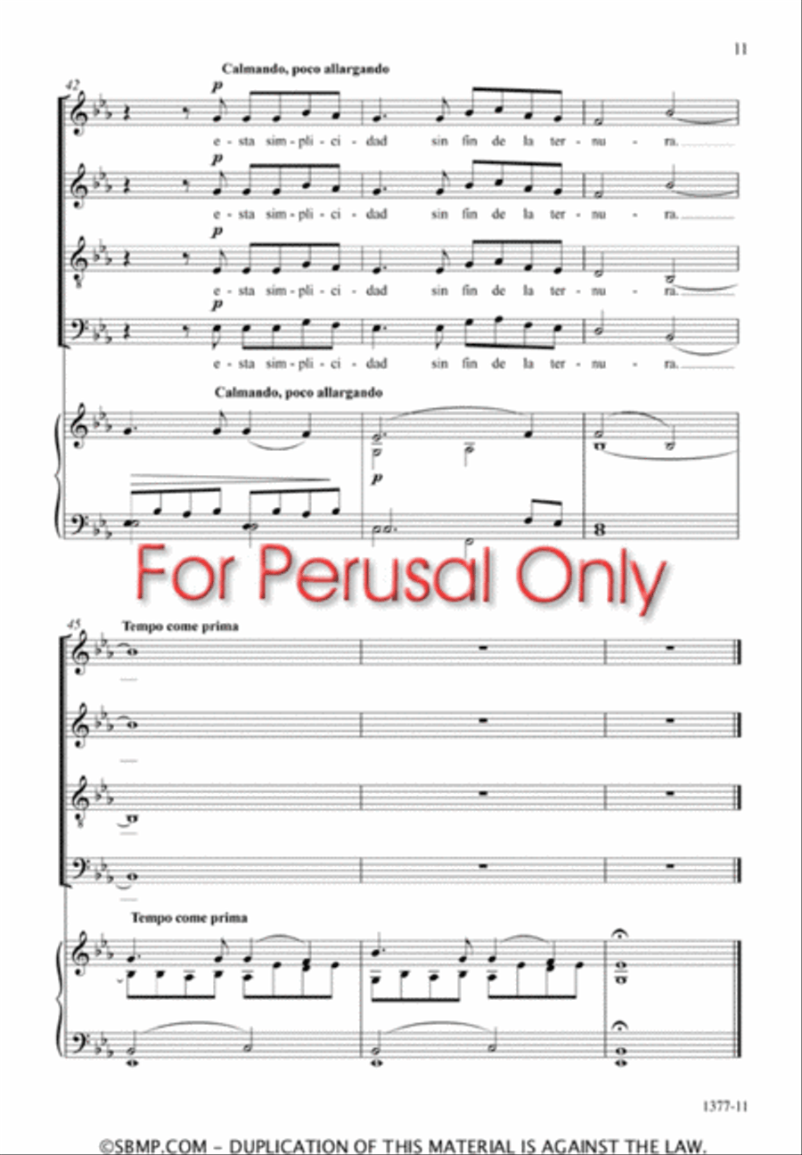 Tu sangre en la mia - SATB Octavo 4-Part scores gallery preview page 10