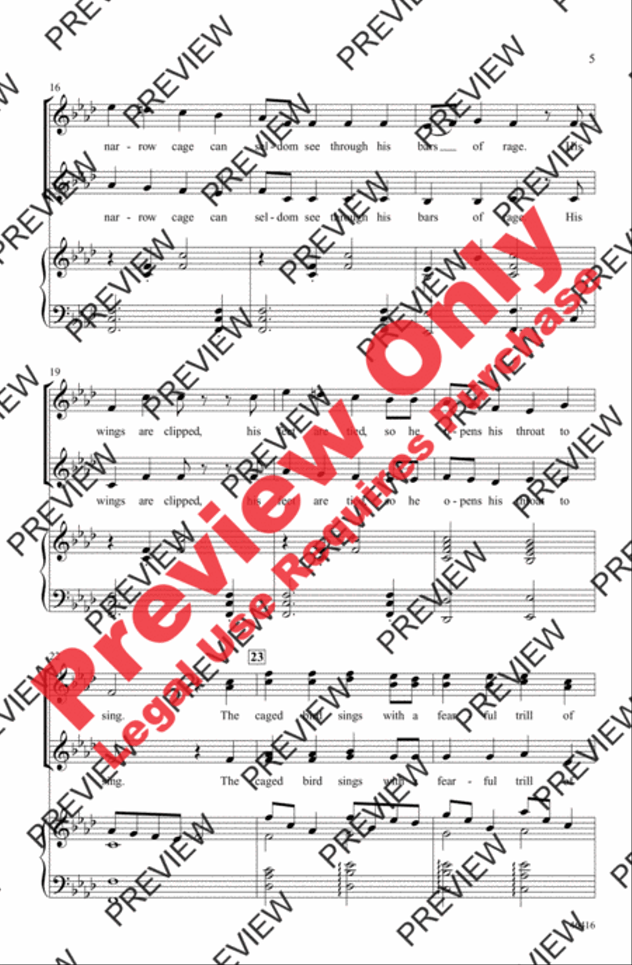Caged Bird Women's Choir scores gallery preview page 4