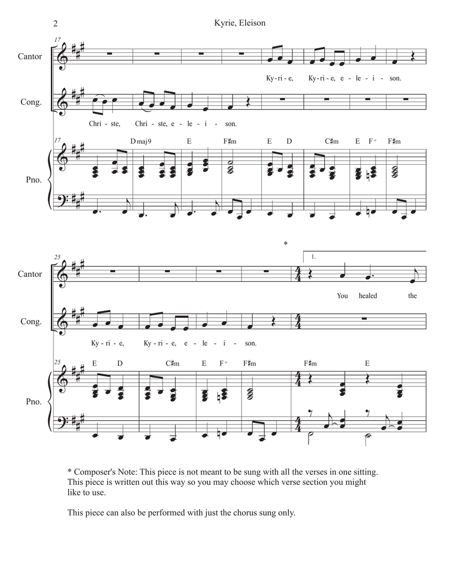 Kyrie, Eleison Piano scores gallery preview page 2