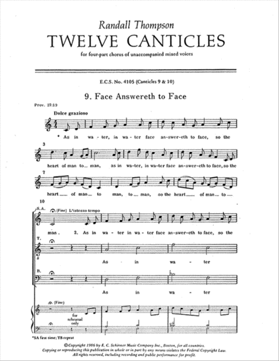 Face Answereth to Face & Fear Thou Not 4-Part scores gallery preview page 1