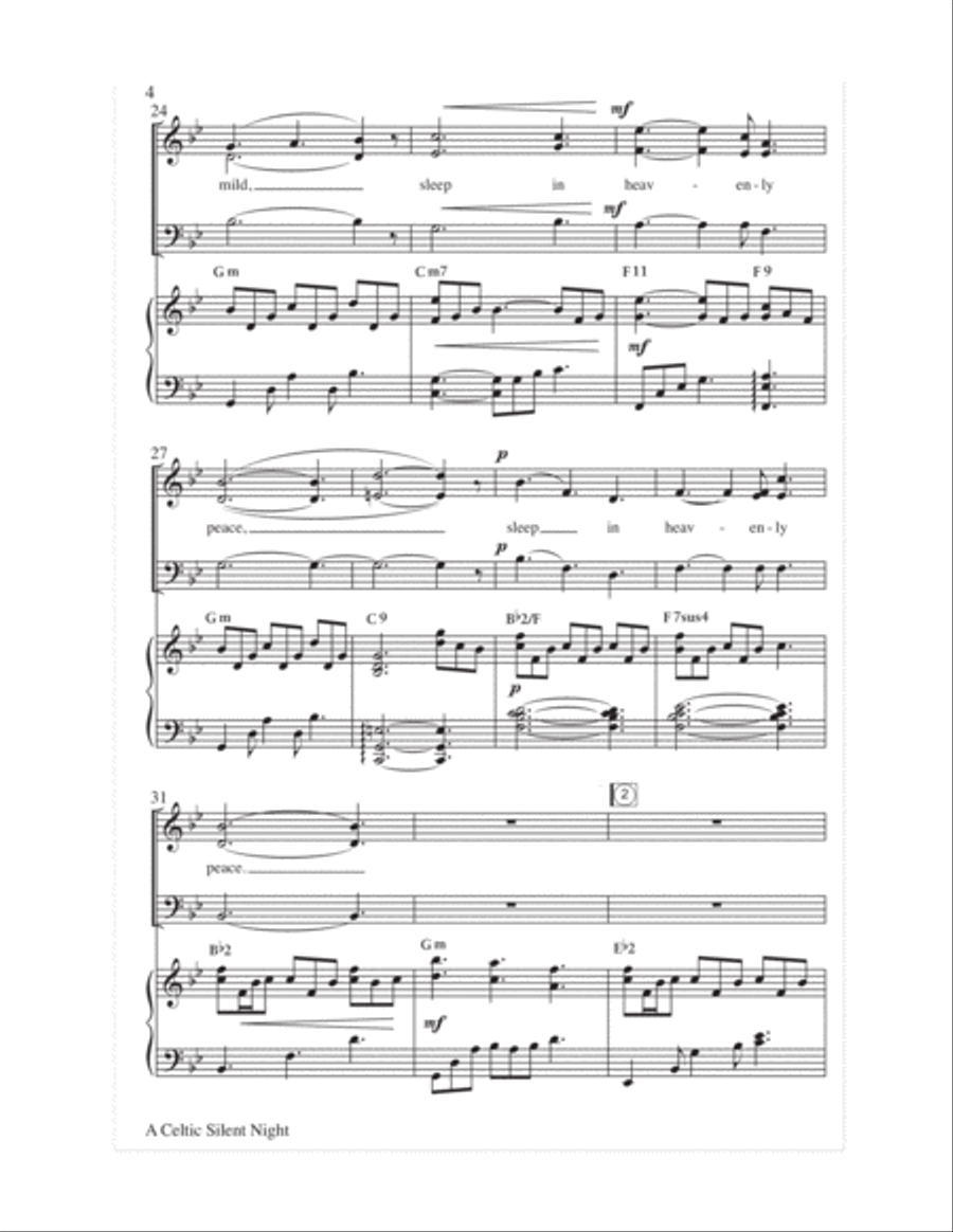 A Celtic Silent Night 3-Part scores gallery preview page 5