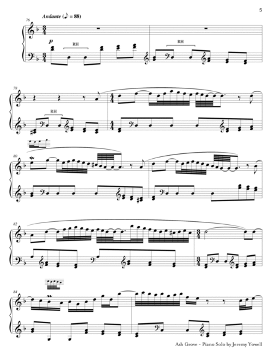 Ash Grove Piano Solo scores gallery preview page 5