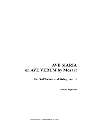 Book cover for AVE MARIA - Tagliabue, on AVE VERUM by Mozart - SATB Choir and String quartet - With parts