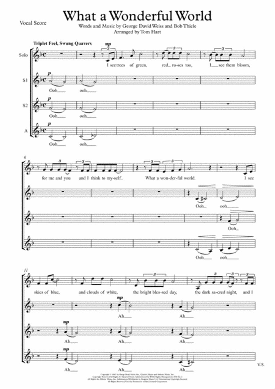 What A Wonderful World SSA scores gallery preview page 6