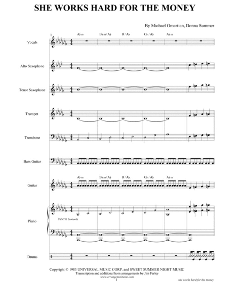 She Works Hard For The Money Small Ensemble scores gallery preview page 3