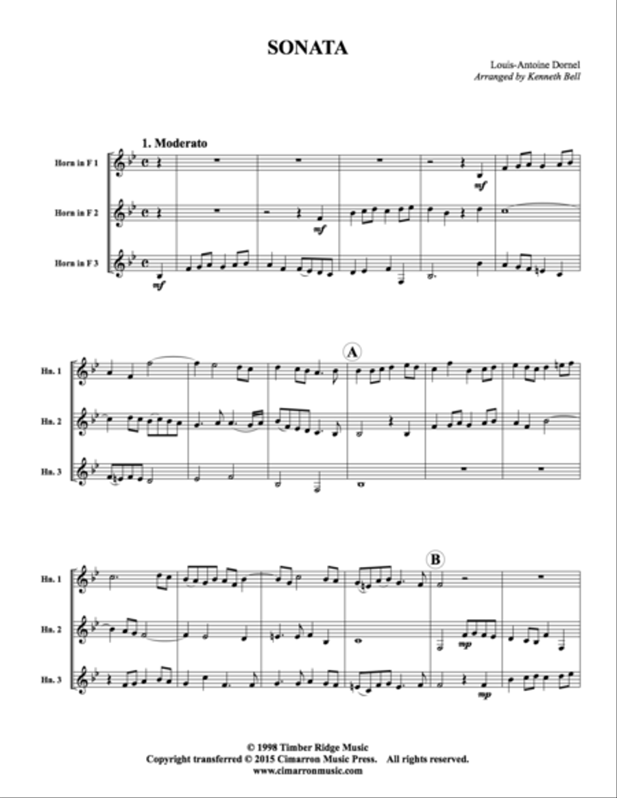 Sonata a tres, Opus 3 Woodwind Trio scores gallery preview page 2