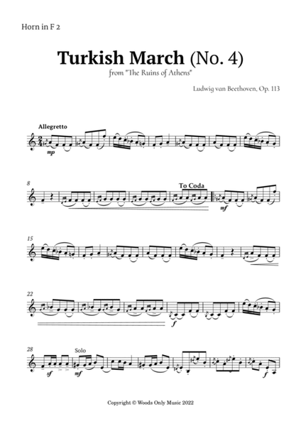 Turkish March by Beethoven for French Horn Quintet image number null