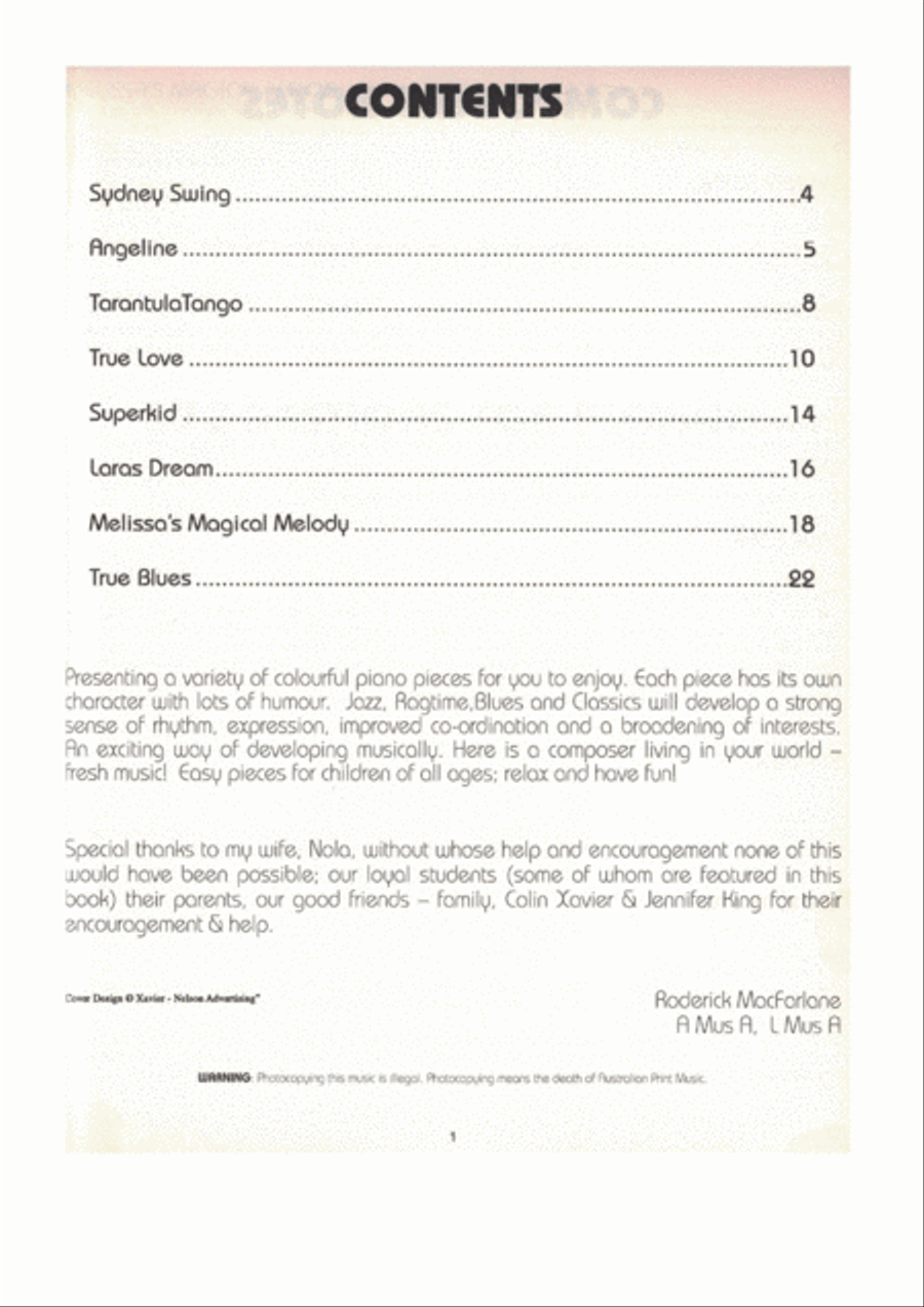 Music My Way by Roderick MacFarlane Easy Piano scores gallery preview page 2