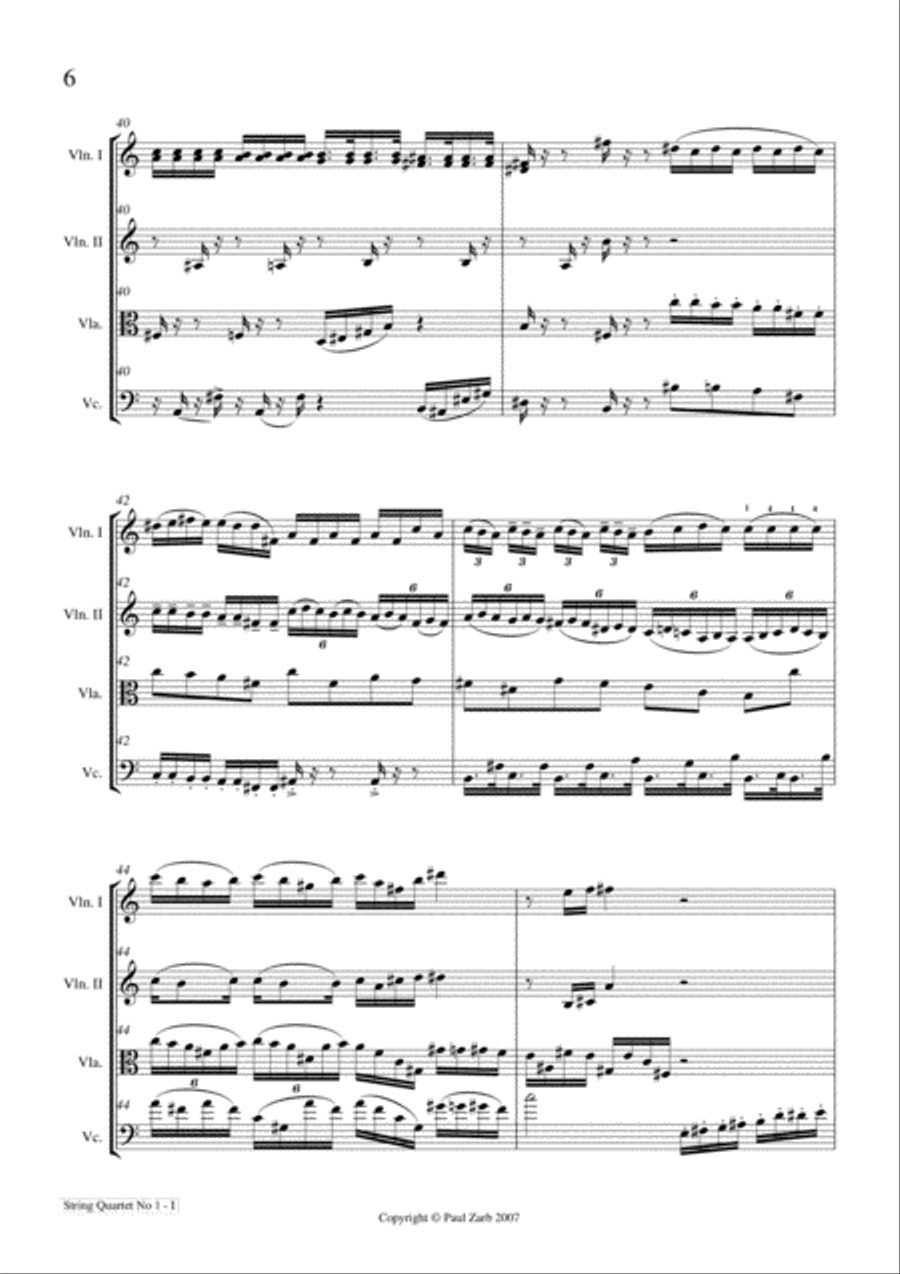 String Quartet No 1 String Quartet No 1 String Quartet scores gallery preview page 6