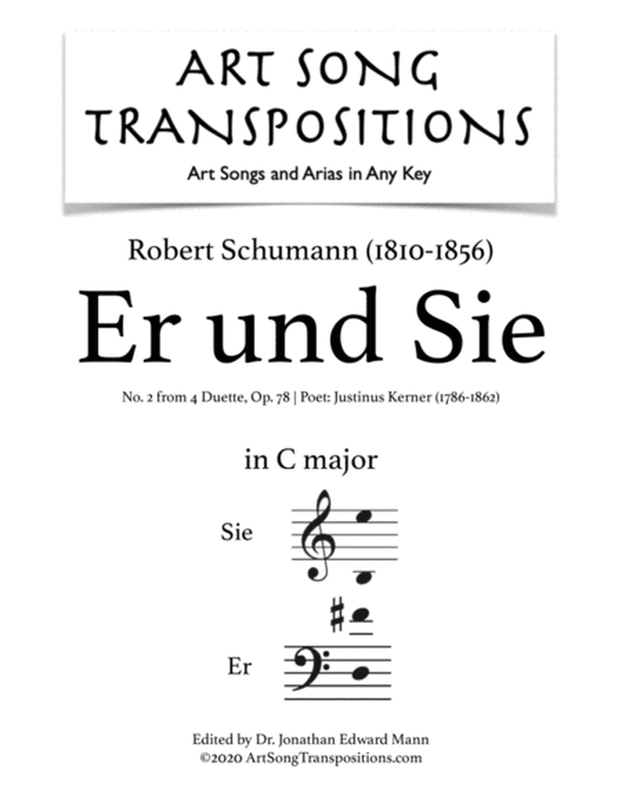 SCHUMANN: Er und Sie, Op. 78 no. 2 (transposed to C major, Er in bass clef)