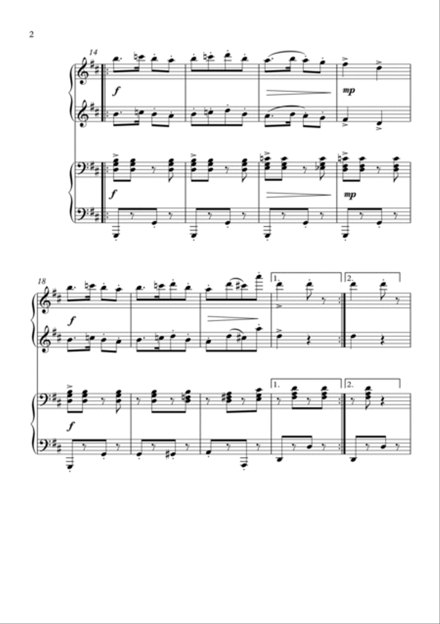 Yankee Doodle piano duet 1 Piano, 4-Hands scores gallery preview page 2