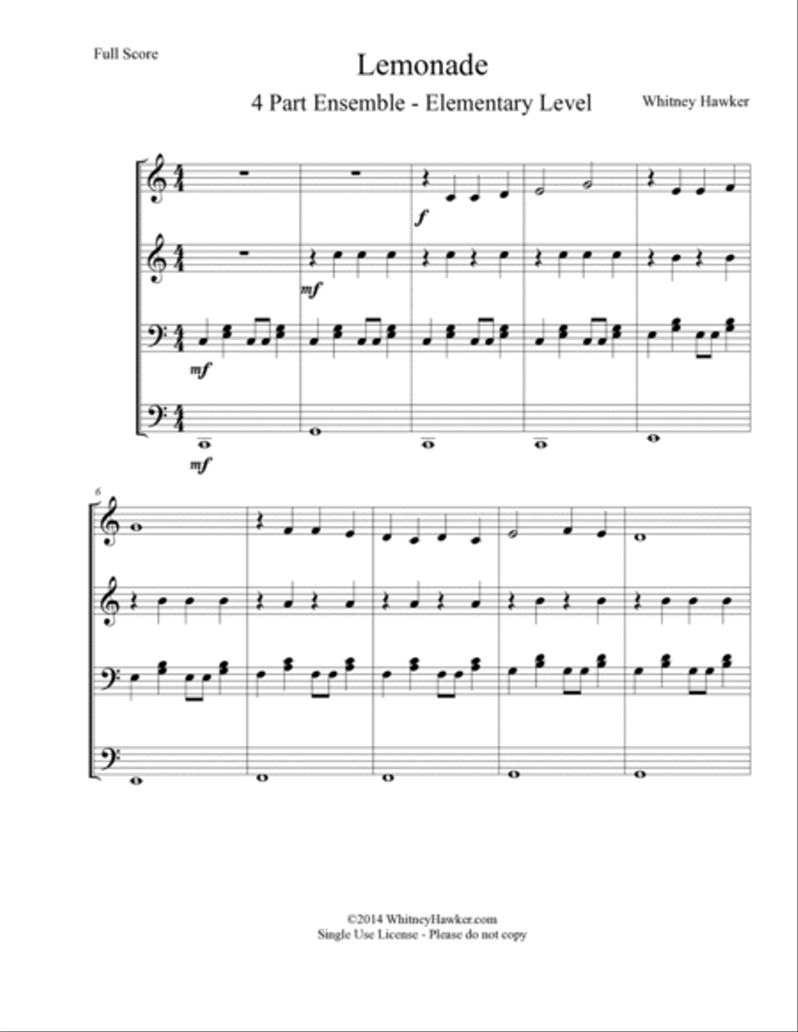 Lemonade Easy Piano scores gallery preview page 2