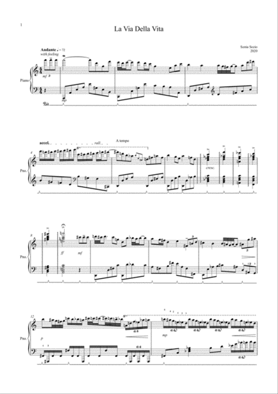 La Via Della Vita Piano Solo scores gallery preview page 2