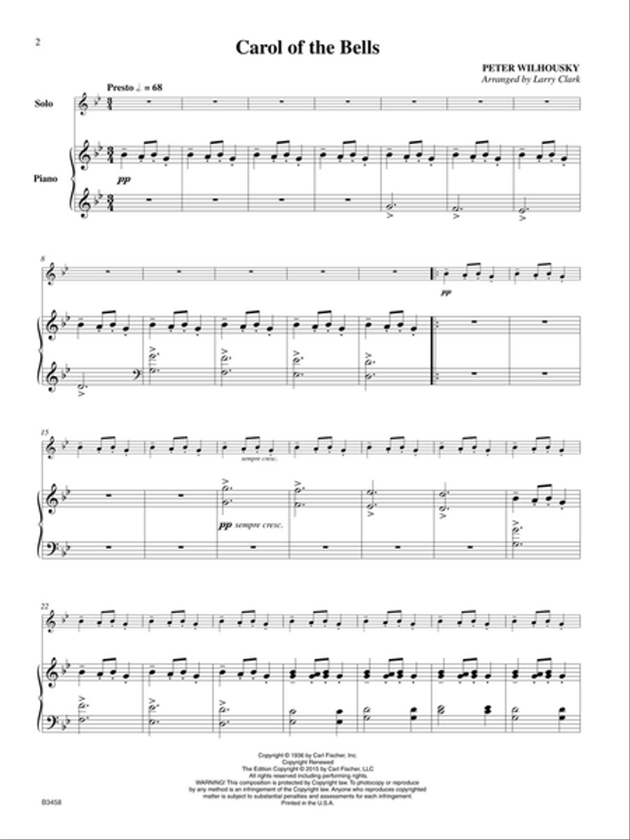 Carol of the Bells Carol of the Bells Piano scores gallery preview page 2