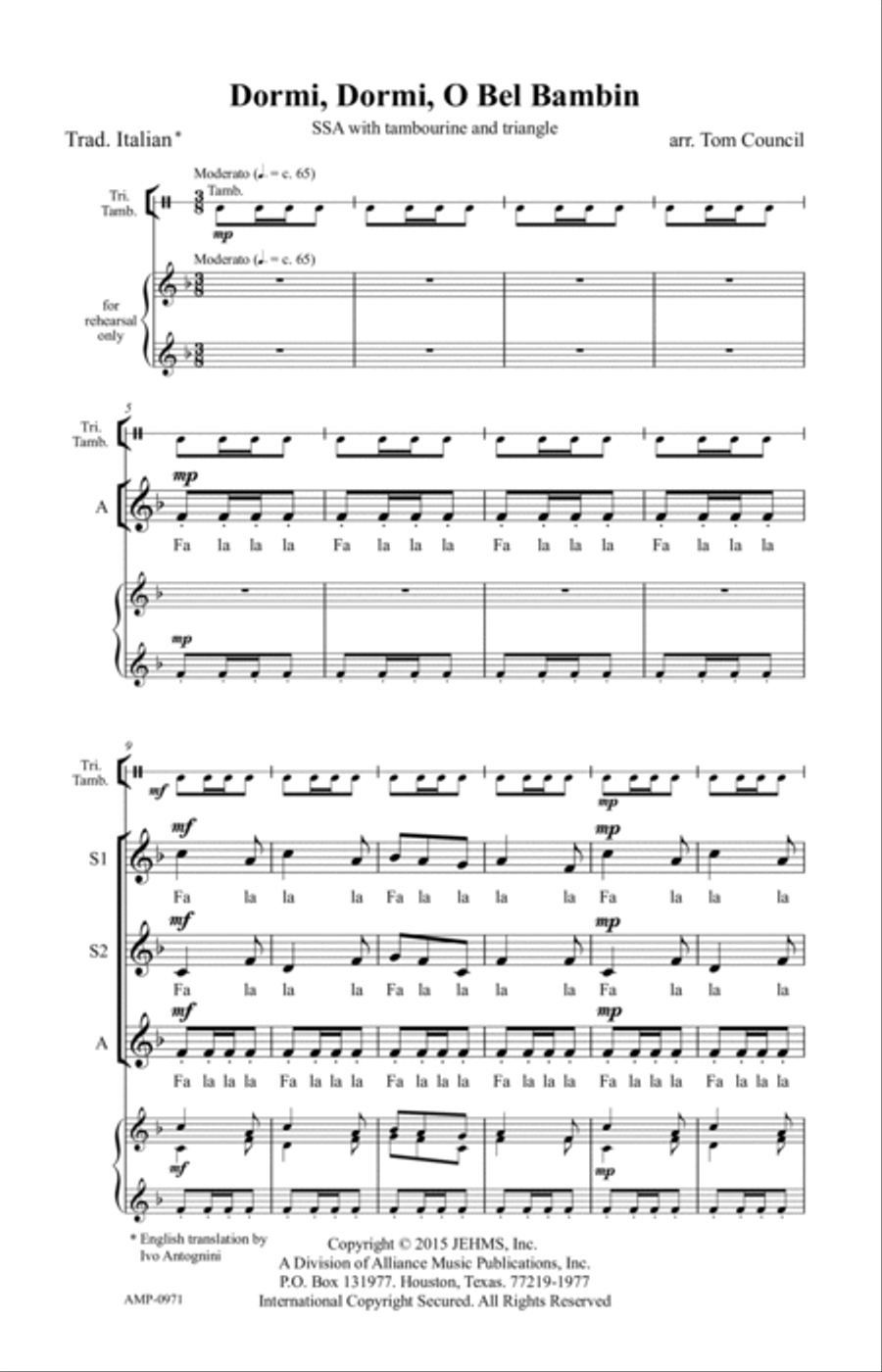Dormi, Dormi, O Bel Bambin SSA scores gallery preview page 8