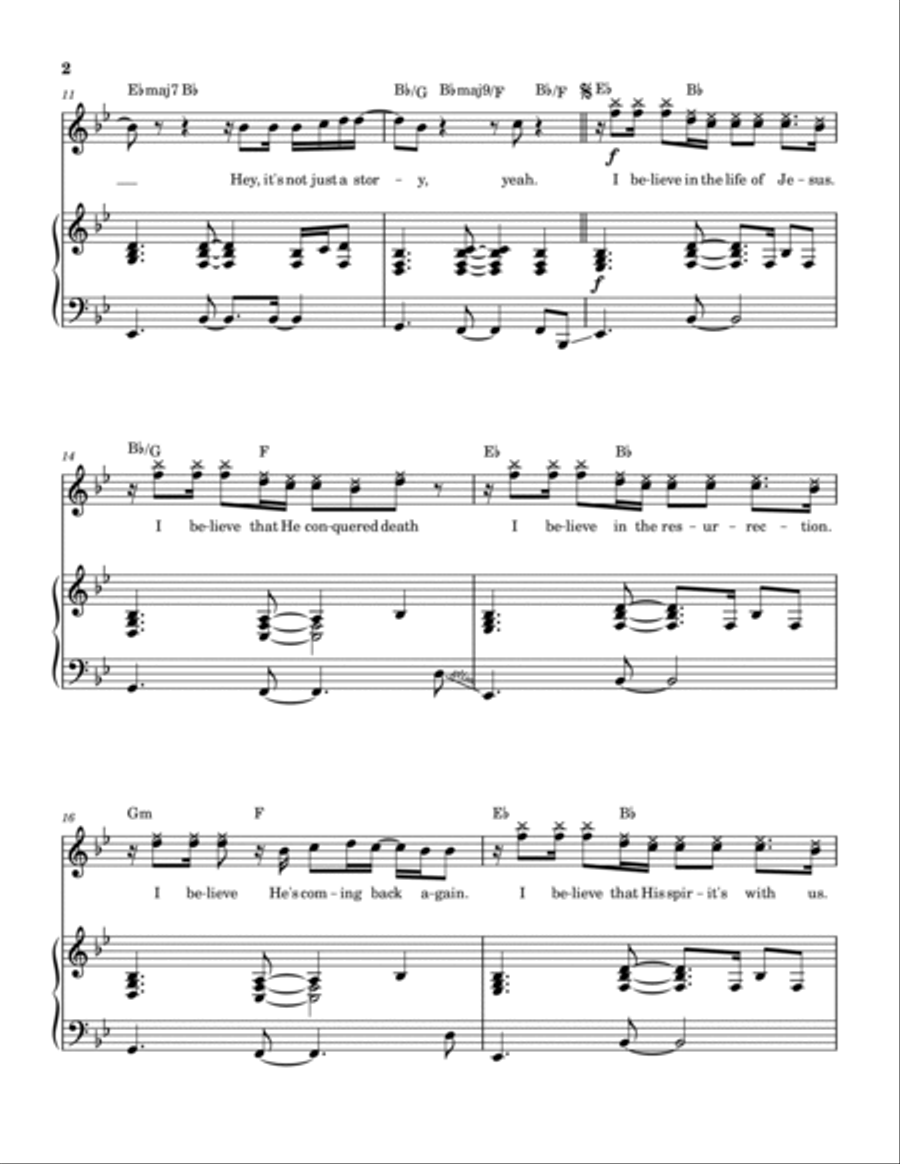 I Believe It (the Life Of Jesus) Piano, Vocal, Guitar scores gallery preview page 3