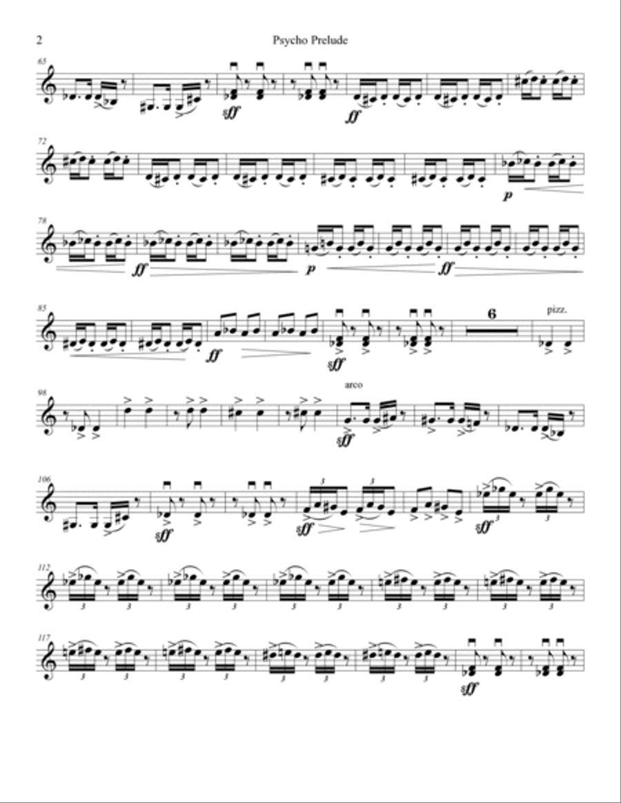Psycho (prelude) String Quartet scores gallery preview page 3