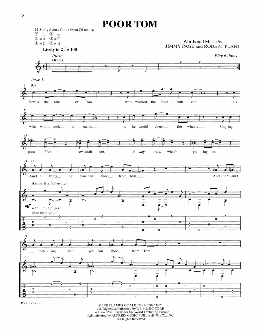 Poor Tom Acoustic Guitar scores gallery preview page 1