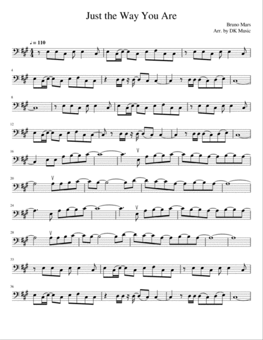 Just The Way You Are Just The Way You Are Cello Solo scores gallery preview page 1