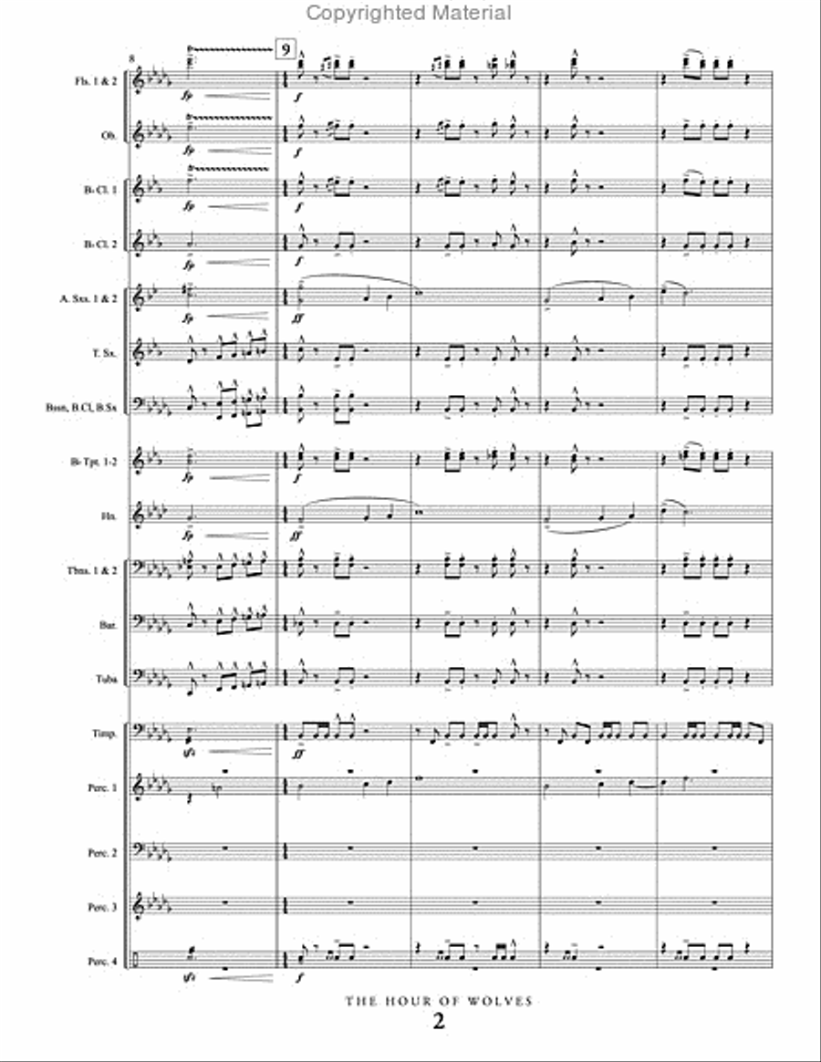 The Hour of Wolves Concert Band scores gallery preview page 3