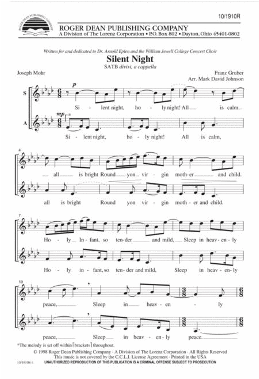 Silent Night Divisi scores gallery preview page 1