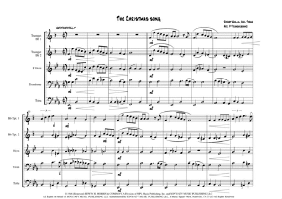 The Christmas Song (chestnuts Roasting On An Open Fire) Brass Ensemble scores gallery preview page 2
