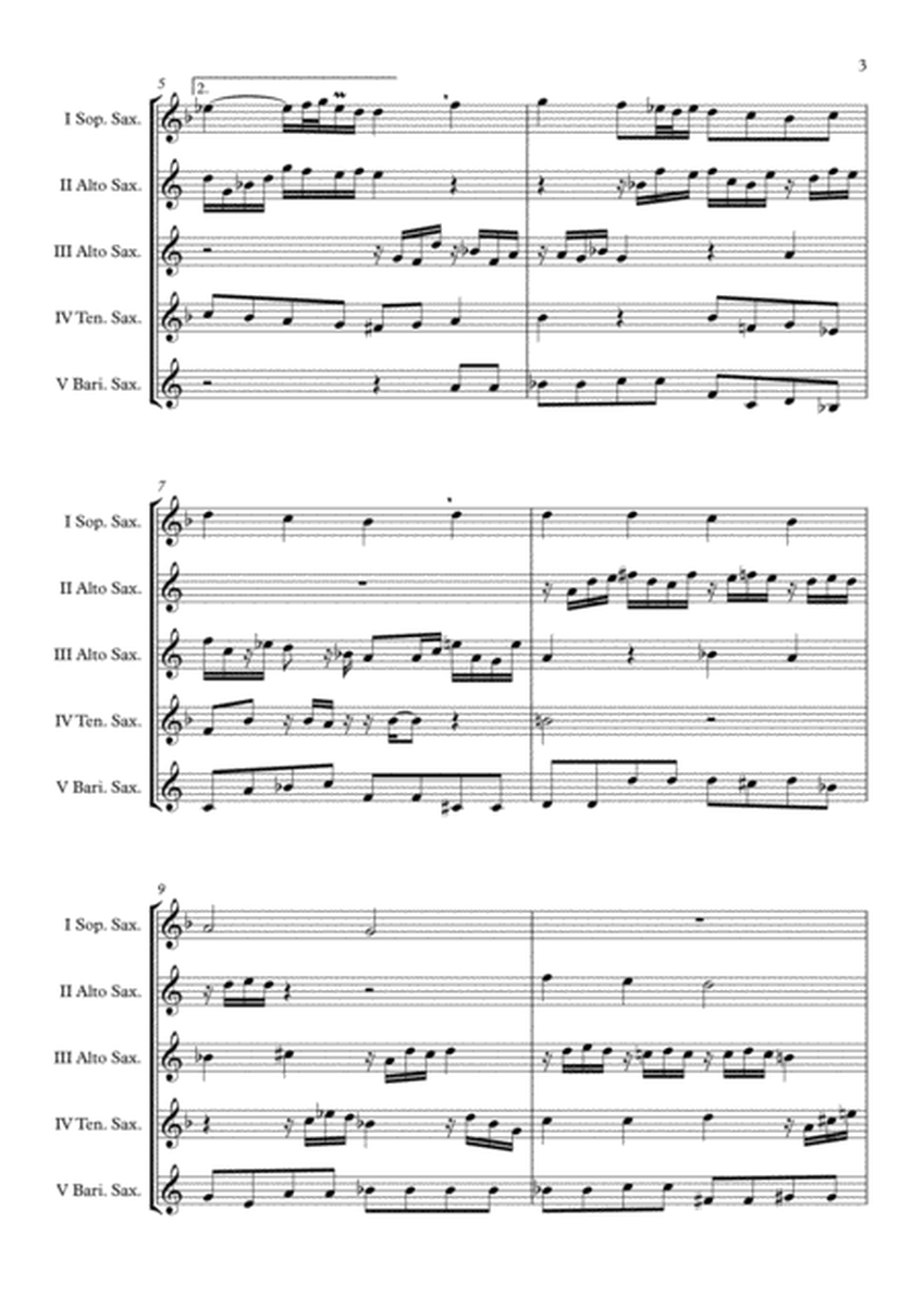 Ich ruf' zu dir, Herr Jesu Christ BWV 639 (J.S.Bach) Saxophone Quintet arr. Adrian Wagner image number null