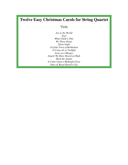 Twelve Easy Carols for String Quartet, Viola