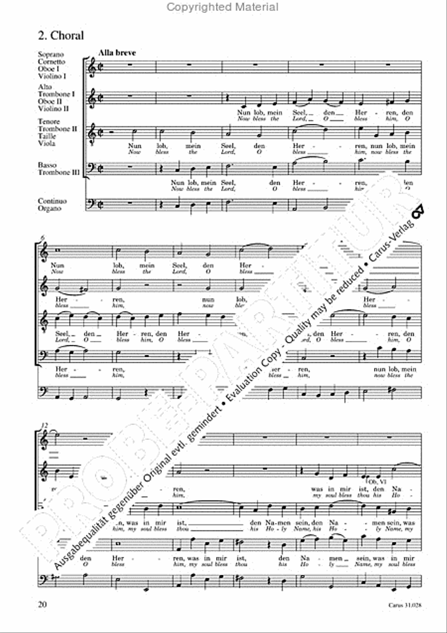 Rejoice! The passing year is ended (Gottlob! nun geht das Jahr zu Ende) 4-Part scores gallery preview page 22