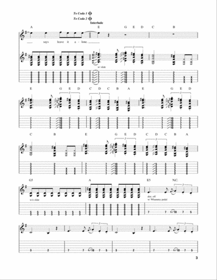 Seven Nation Army Electric Guitar scores gallery preview page 3