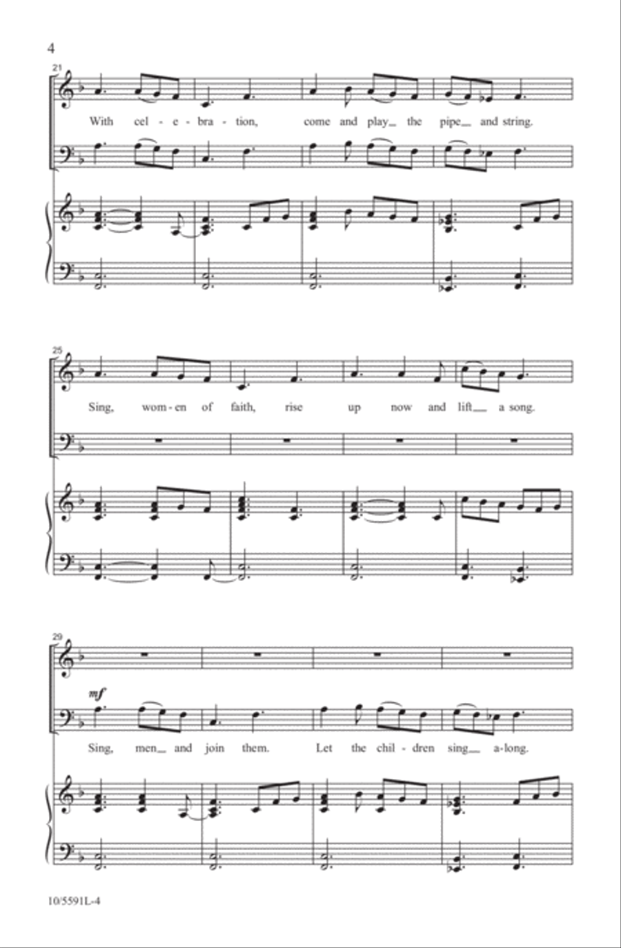Ha-la-lelujah (Raise Your Song) 4-Part scores gallery preview page 4