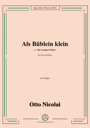 Nicolai-Als Bublein klein,in G Major,from Die Lustigen Weiber