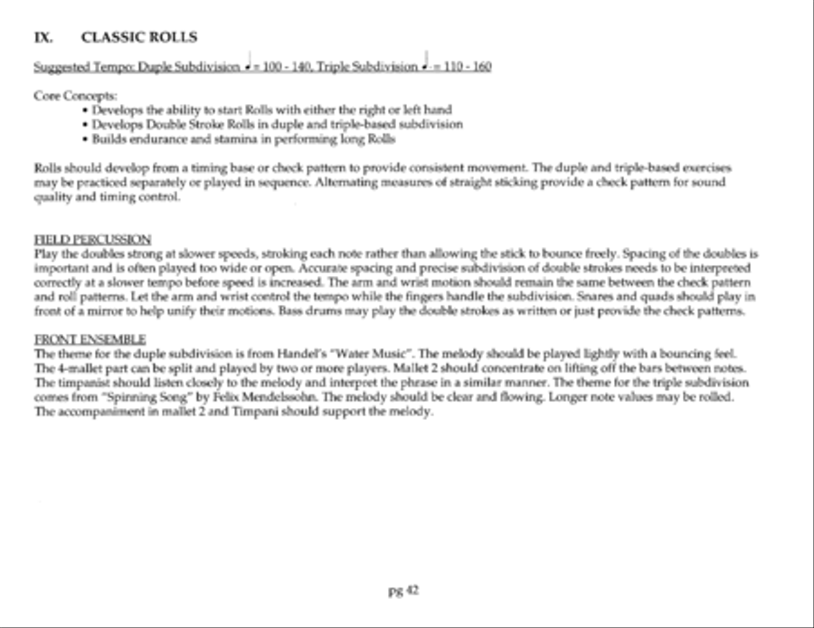 Championship Technique for Marching Percussion /Student Book /5 BD-Cymbals Percussion Ensemble scores gallery preview page 9